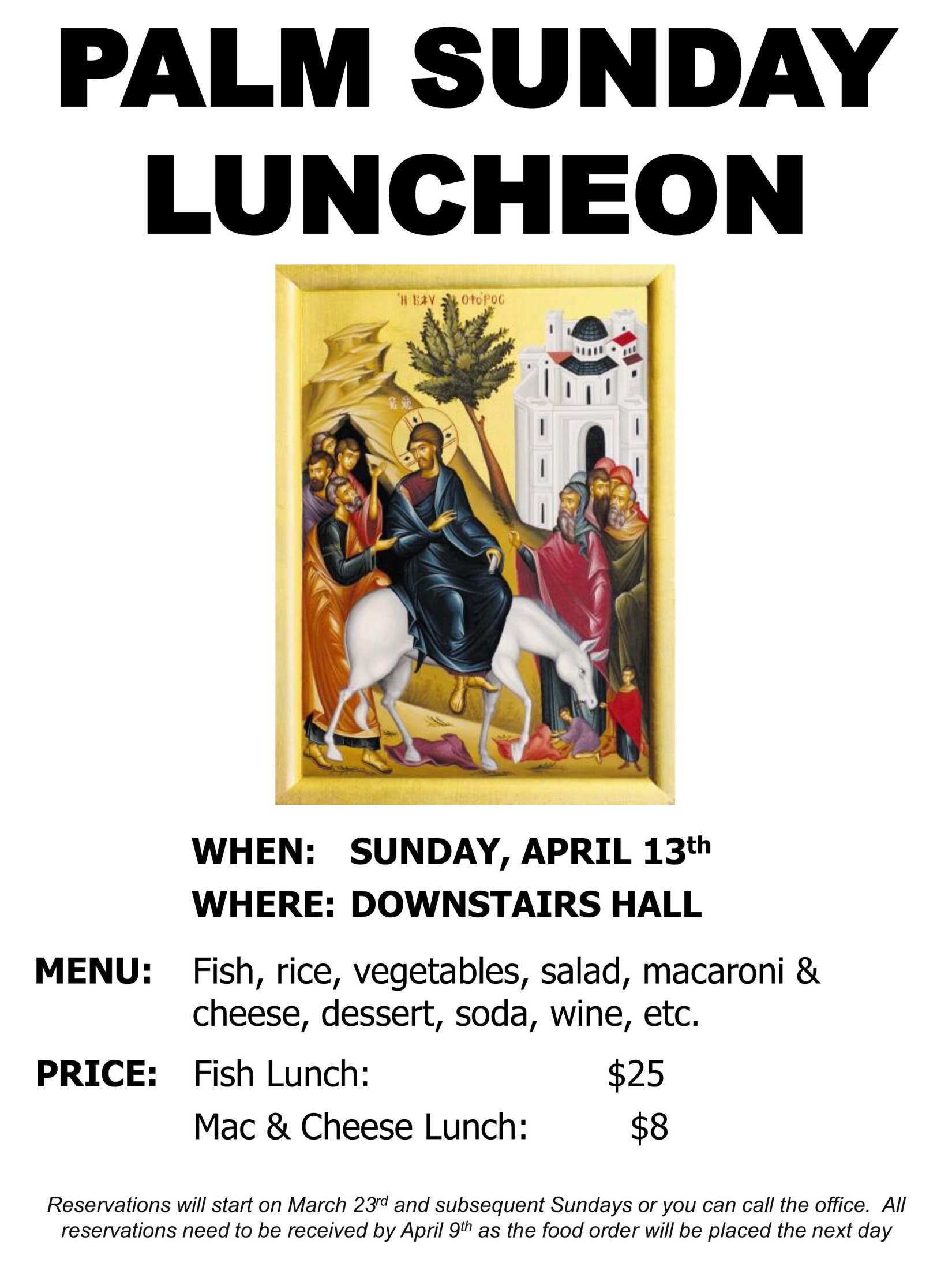 Palm Sunday Luncheon